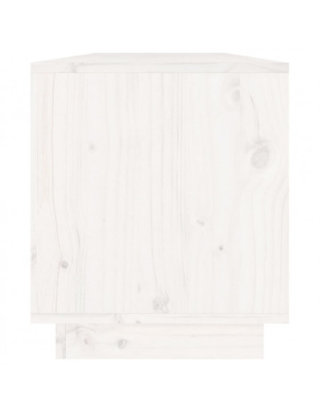 Mobile Porta TV Bianco 110,5x34x40 cm in Legno Massello di Pino