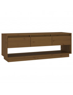 Mobile TV Miele 110,5x34x40 cm in Legno Massello di Pino 2