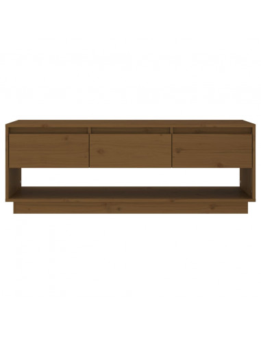 Mobile TV Miele 110,5x34x40 cm in Legno Massello di Pino