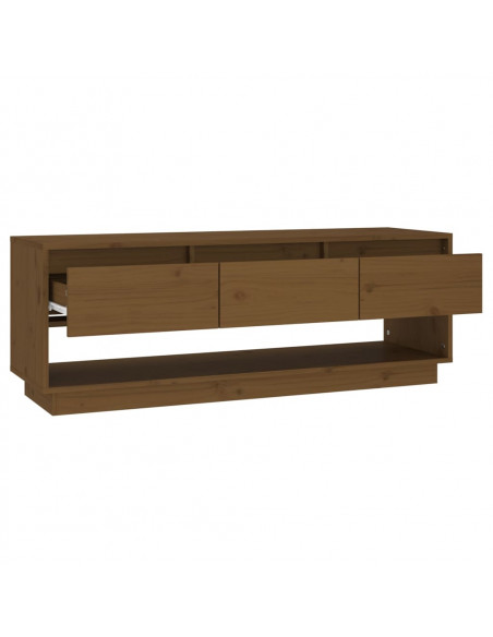 Mobile TV Miele 110,5x34x40 cm in Legno Massello di Pino