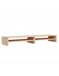 Supporto per Monitor 100x24x13 cm in Legno Massello di Pino 2