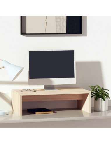 Supporto per Monitor 50x27x15 cm in Legno Massello di Pino