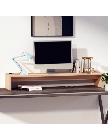 Supporto per Monitor 100x27x15 cm in Legno Massello di Pino
