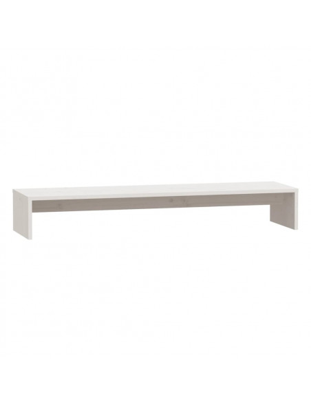 Supporto per Monitor Bianco 100x27x15 cm Legno Massello di Pino