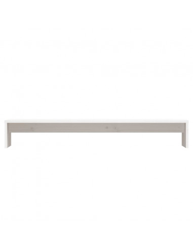 Supporto per Monitor Bianco 100x27x15 cm Legno Massello di Pino