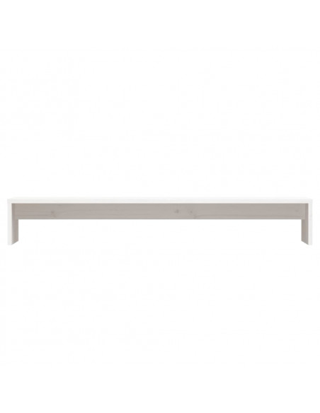 Supporto per Monitor Bianco 100x27x15 cm Legno Massello di Pino