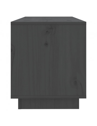 Mobile Porta TV Grigio 74x34x40 cm in Legno Massello di Pino