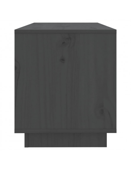 Mobile Porta TV Grigio 74x34x40 cm in Legno Massello di Pino