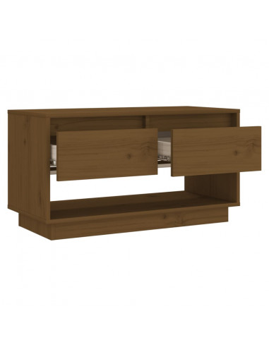 Mobile TV Miele 74x34x40 cm in Legno Massello di Pino