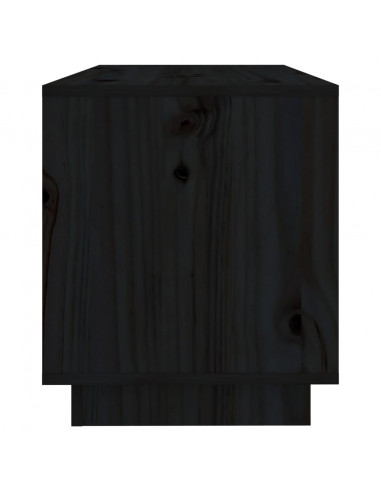 Mobile Porta TV Nero 74x34x40 cm in Legno Massello di Pino