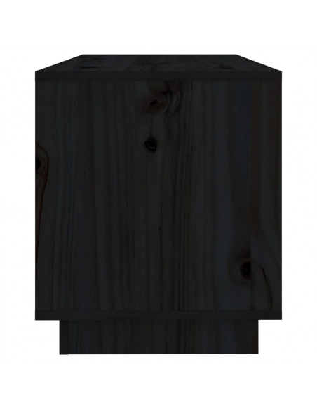 Mobile Porta TV Nero 74x34x40 cm in Legno Massello di Pino