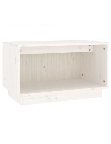 Mobile Porta TV Bianco 60x35x35 cm in Legno Massello di Pino