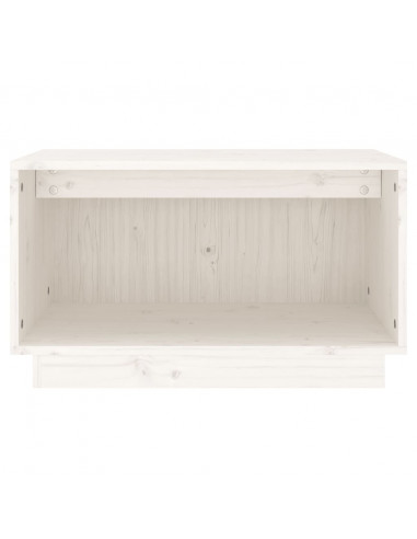 Mobile Porta TV Bianco 60x35x35 cm in Legno Massello di Pino