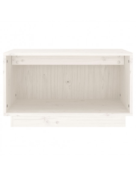 Mobile Porta TV Bianco 60x35x35 cm in Legno Massello di Pino