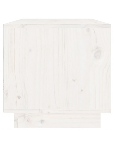 Mobile Porta TV Bianco 60x35x35 cm in Legno Massello di Pino