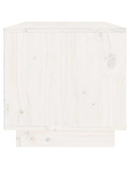 Mobile Porta TV Bianco 60x35x35 cm in Legno Massello di Pino