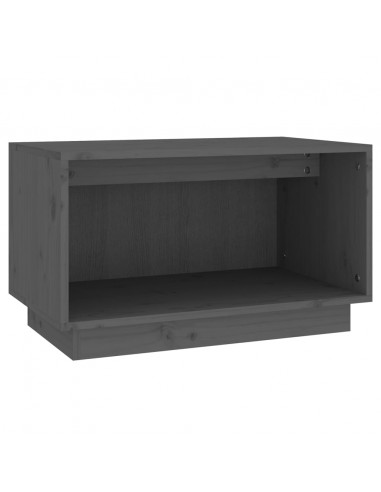 Mobile Porta TV Grigio 60x35x35 cm in Legno Massello di Pino