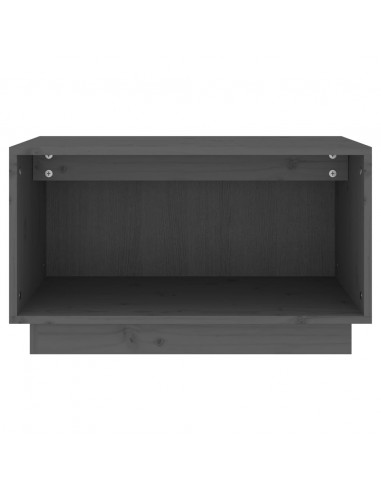 Mobile Porta TV Grigio 60x35x35 cm in Legno Massello di Pino