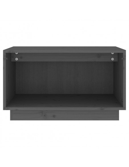 Mobile Porta TV Grigio 60x35x35 cm in Legno Massello di Pino