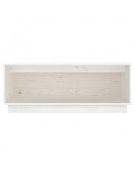 Mobile Porta TV Bianco 90x35x35 cm in Legno Massello di Pino