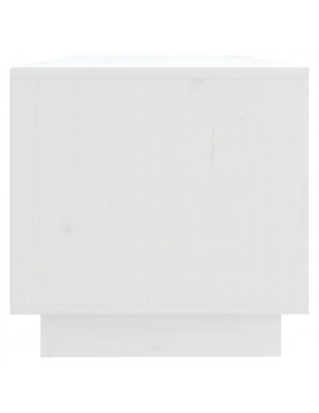 Mobile Porta TV Bianco 90x35x35 cm in Legno Massello di Pino