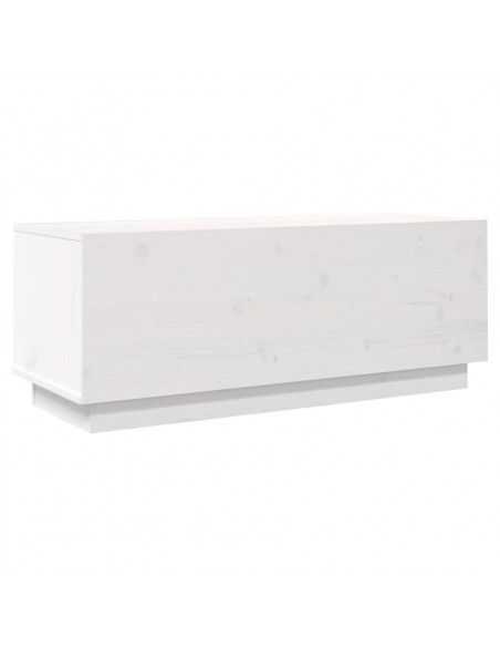 Mobile Porta TV Bianco 90x35x35 cm in Legno Massello di Pino