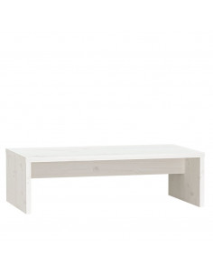 Supporto per Monitor Bianco 50x27x15 cm Legno Massello di Pino 2