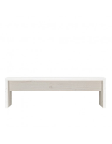 Supporto per Monitor Bianco 50x27x15 cm Legno Massello di Pino