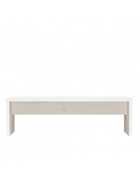 Supporto per Monitor Bianco 50x27x15 cm Legno Massello di Pino