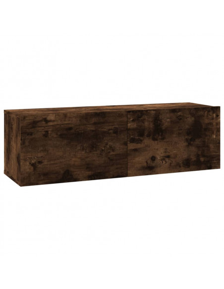 Mobile TV a Parete Rovere Fumo 100x30x30cm Legno Ingegnerizzato