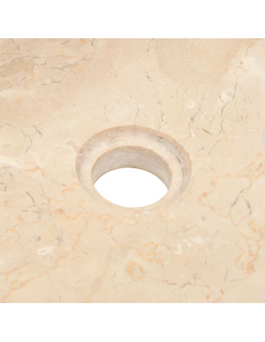 Armadietto da Bagno in Legno di Teak con Lavabo in Marmo Crema