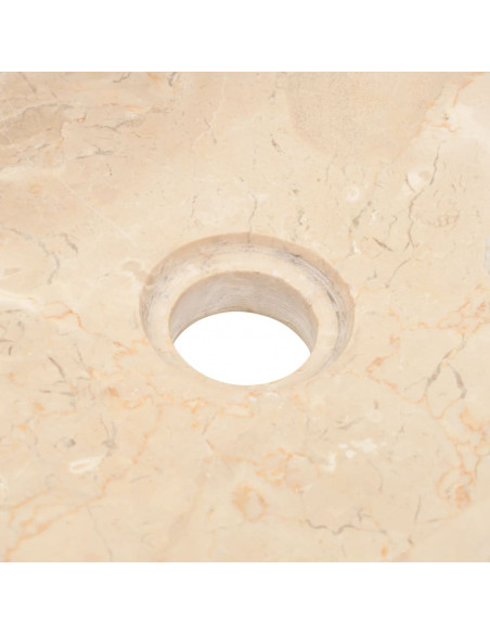 Armadietto da Bagno in Legno di Teak con Lavabo in Marmo Crema