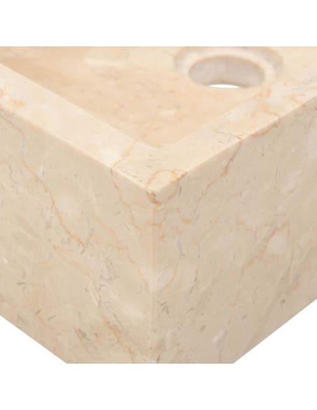 Armadietto da Bagno in Legno di Teak con Lavabo in Marmo Crema