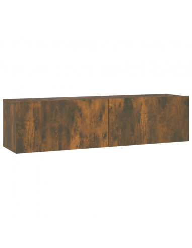 Mobile TV a Parete Rovere Fumo 120x30x30cm Legno Ingegnerizzato