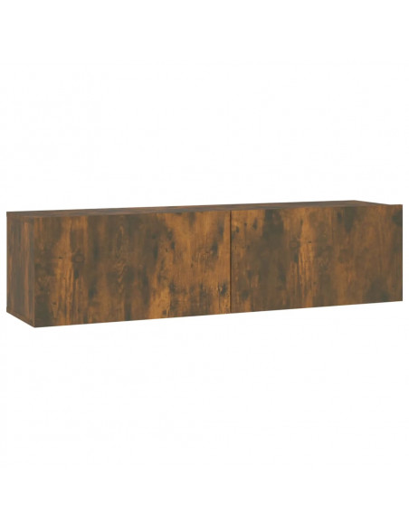 Mobile TV a Parete Rovere Fumo 120x30x30cm Legno Ingegnerizzato