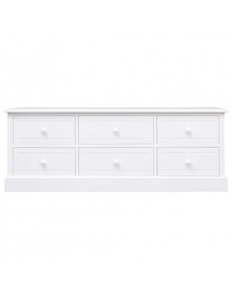 Mobile Porta TV Bianco 108x30x40 cm in Legno di Paulonia