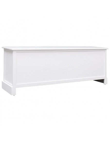 Mobile Porta TV Bianco 108x30x40 cm in Legno di Paulonia