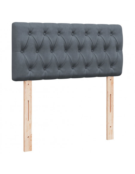 Giroletto a Molle con Materasso Grigio Scuro 80x200 cm Velluto