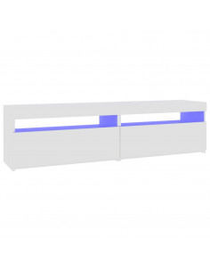 Mobili Porta TV con Luci LED 2 pz Bianco 75x35x40 cm 2