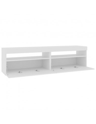 Mobili Porta TV con Luci LED 2 pz Bianco 75x35x40 cm