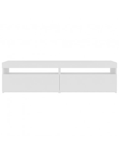 Mobili Porta TV con Luci LED 2 pz Bianco 75x35x40 cm