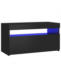 Mobile Porta TV con Luci LED Nero 75x35x40 cm 2