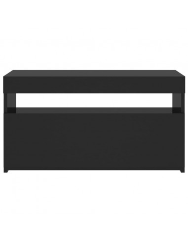 Mobile Porta TV con Luci LED Nero 75x35x40 cm