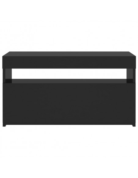 Mobile Porta TV con Luci LED Nero 75x35x40 cm