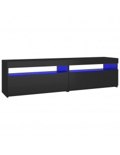 Mobili Porta TV con Luci LED 2 pz Nero 75x35x40 cm 2