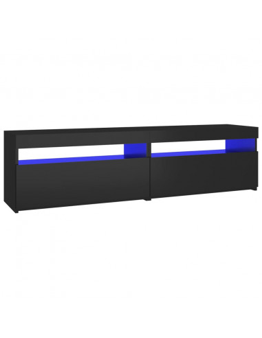 Mobili Porta TV con Luci LED 2 pz Nero 75x35x40 cm