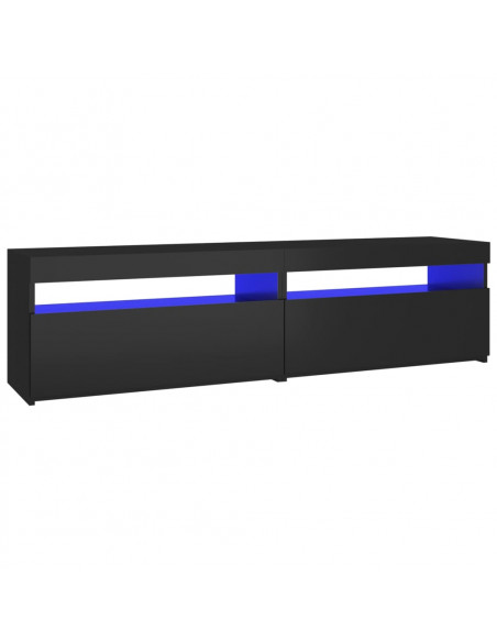 Mobili Porta TV con Luci LED 2 pz Nero 75x35x40 cm