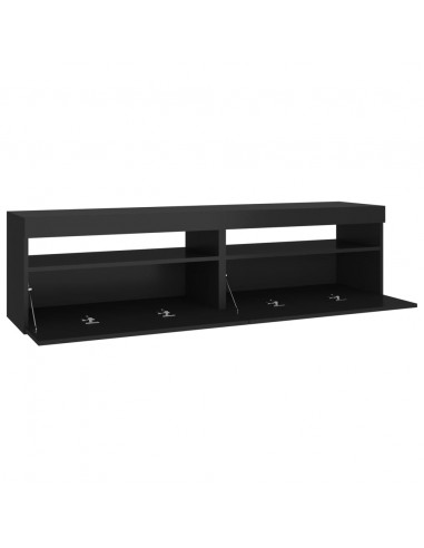 Mobili Porta TV con Luci LED 2 pz Nero 75x35x40 cm