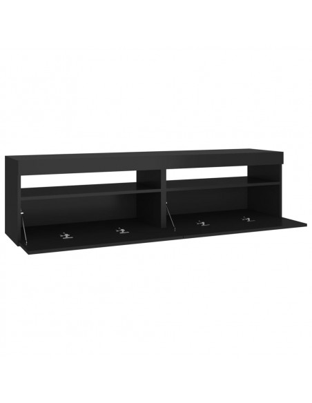 Mobili Porta TV con Luci LED 2 pz Nero 75x35x40 cm