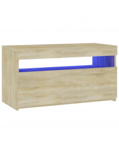 Mobile Porta TV con Luci LED Rovere Sonoma 60x35x40 cm 2